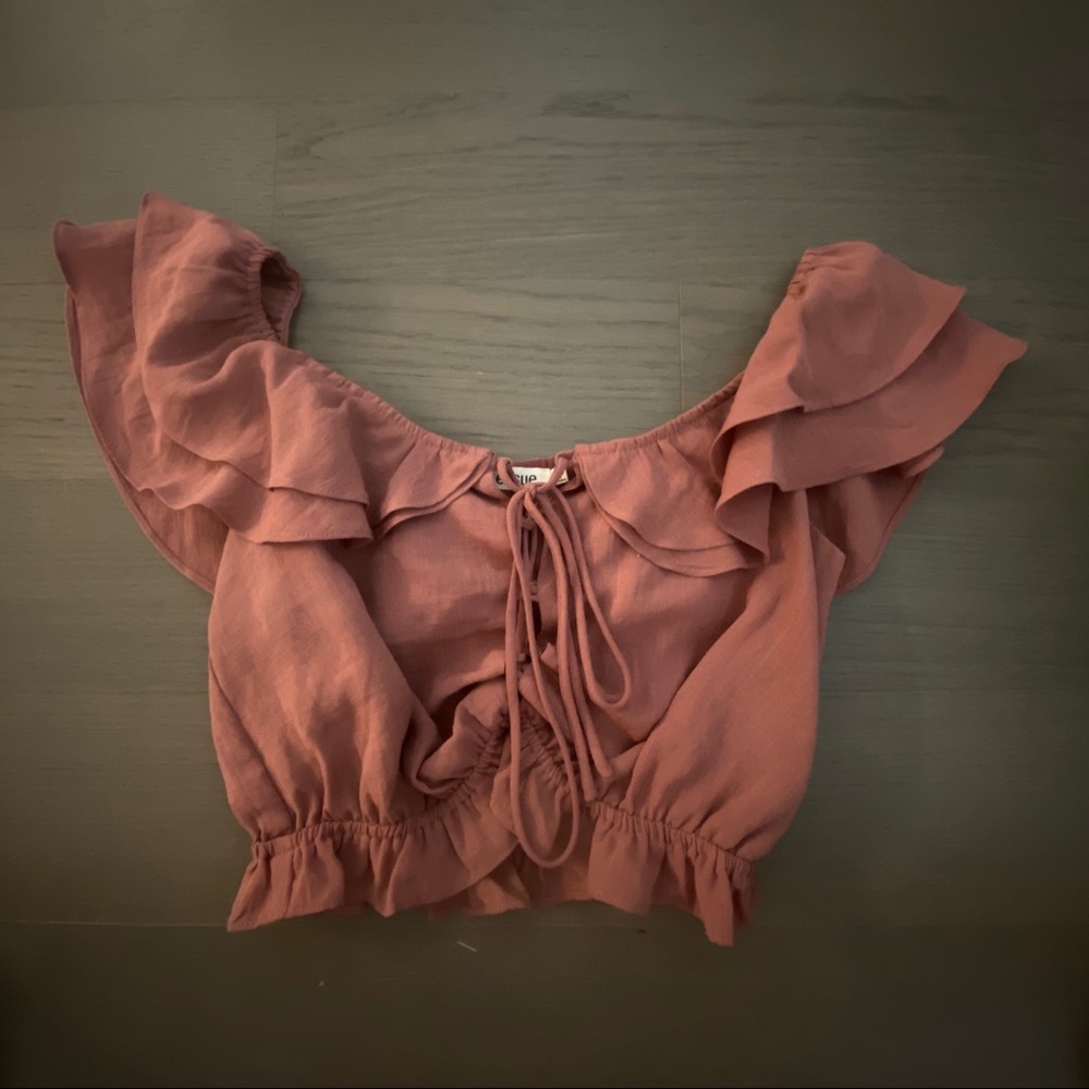 Forever 21 dusty pink off the shoulder top